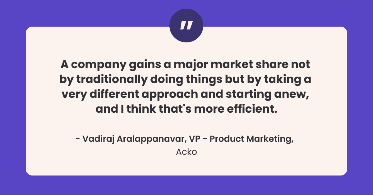 - Vadiraj Aralappanavar, VP - Product Marketing, Acko